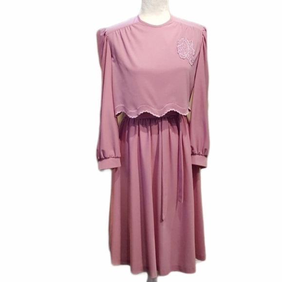 Vintage - Cathy Sue Dusty Rose Dress - Picture 1 of 8